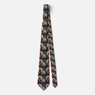 Cravate Collage photo de chevaux Brown,