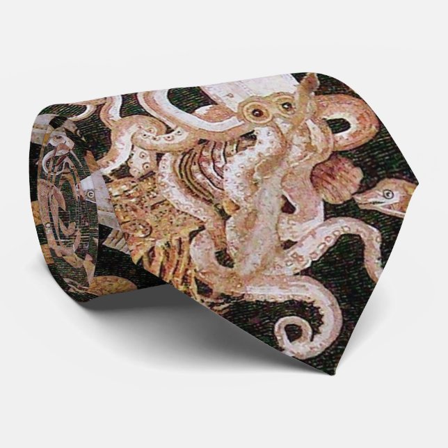 CRAVATE COLLECTE POMPEII / OCÉAN - SCÈNE DE VIE MARINE (Roulé)