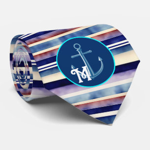 Cravate Collection populaire Summer Navy Blue Boat Stripes