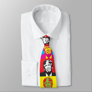 CRAVATE COLLIERS POP ART DE DONALD TRUMP