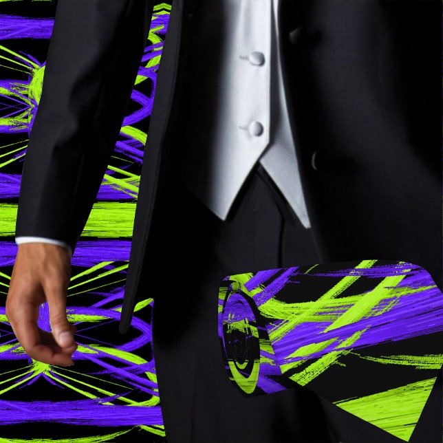 Cravate Coloré Abstrait tendance Artistique contemporain (Make an impression with this stylish Abstract men's fashion necktie)