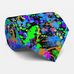 Cravate Coloré, Faux Neon, Paintball, Amusant