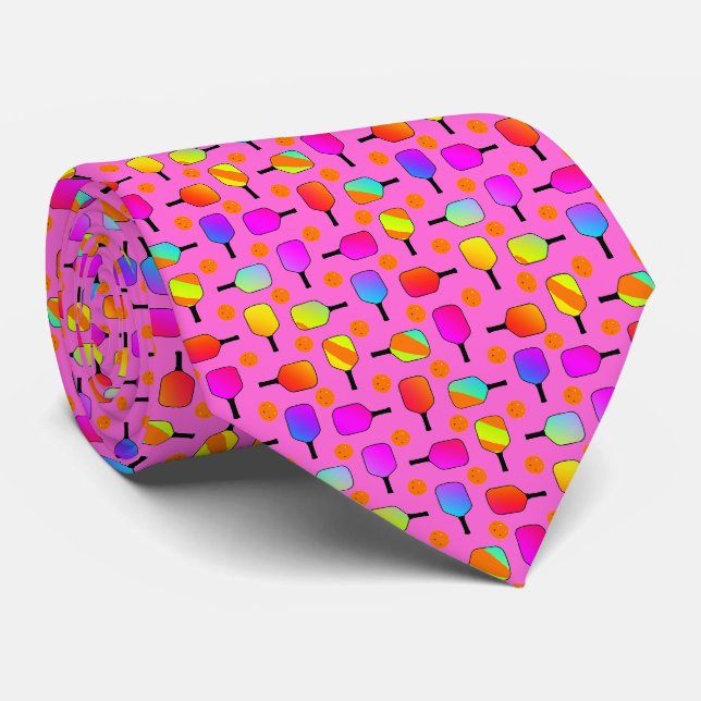 Cravate Coloré, Pickleball Paddles, Orange Pickleballs (Roulé)