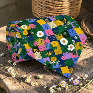 Cravate Colore Tie à Motif Patchwork Personnalisé