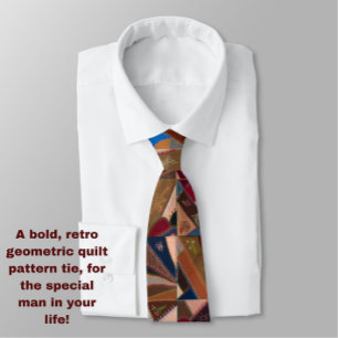 Cravate Coloré Vintage Patchwork Quilt Retro Motif