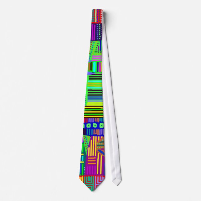 Cravate colorée de motifs personnalisable (Devant)