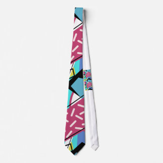 Cravate Colorful Geometry Retro 80s Memphis Design