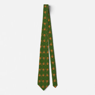 Cravate Colorful Spider Art on Green Tie