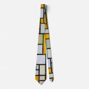 Cravate Composition Jaune et gris, Mondrian