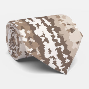 Cravate Conception Abstraite Irrégulière Camo Terre Neutre