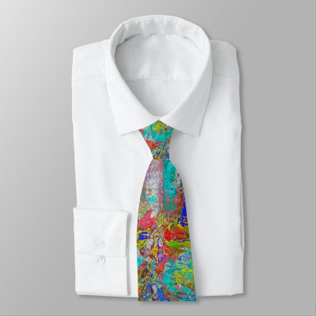 Cravate Conception abstraite multicolore dynamique (Attaché)