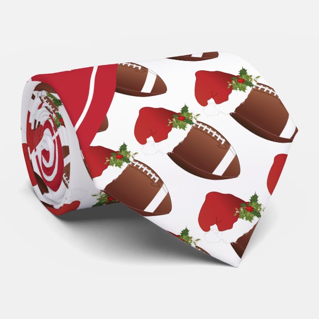 Cravate Conception de football de Noël (Roulé)