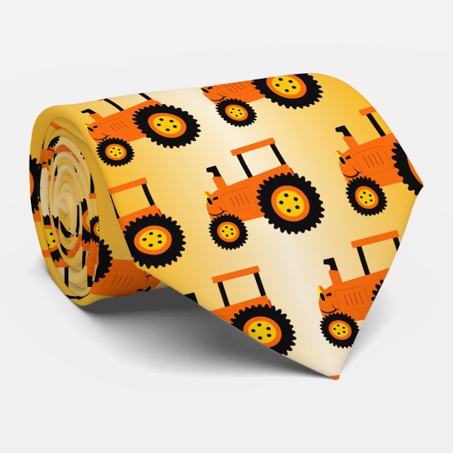 Cravate Conception de tracteur orange (Roulé)