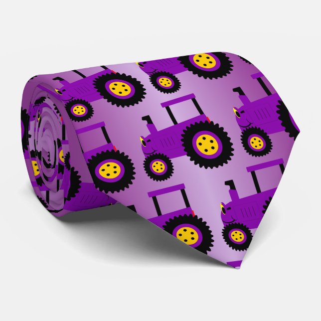 Cravate Conception de tracteur violet (Roulé)