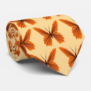 Cravate Conception des papillons orange