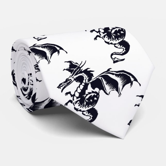 Cravate Conception Dragon Volant (Roulé)