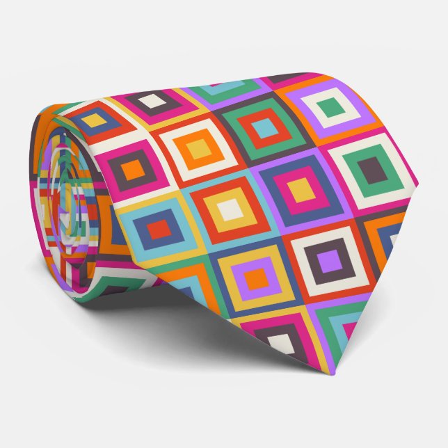 Cravate Conception inspirée À damiers Mid Century Matisse (Roulé)