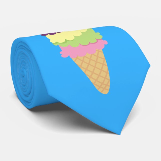 Cravate Cône de crème glacée colorée (Roulé)
