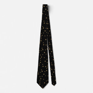 Cravate Confetti étoiles dorées parties scintillant brilla