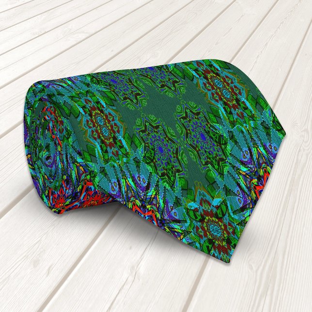 Cravate Confianza texture textile mandala motif (Créateur téléchargé)