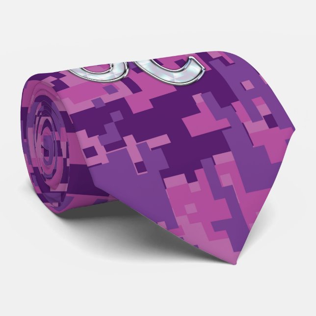 Cravate Connexion Leo sur Camouflage numérique Fuchsia ros (Roulé)