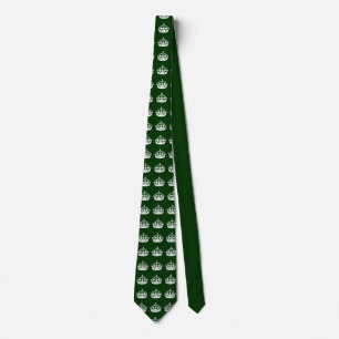 Cravate CONSERVEZ CALME COURONNE sur la Personnaliser vert
