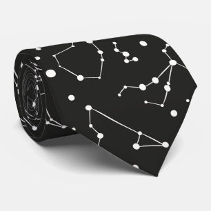 Cravate Constellations blanches et noires