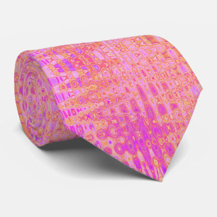 Cravate Cool Abstrait rose et magenta Retro atomique Zigza