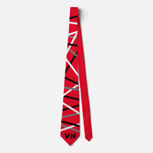 Cravate Cool Abstrait Rouge rayé Nom de la guitare Initial