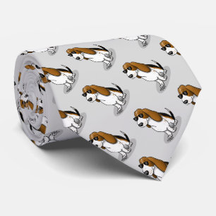 Cravate Cool Basset Hound chien et lunettes de soleil (tri