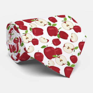 Cravate cool carrelé pomme motif fruit