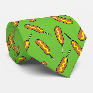 Cravate cool corndog carrelé motif nourriture