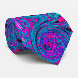 Cravate Cool Hot rose, violet et bleu Abstrait rétro