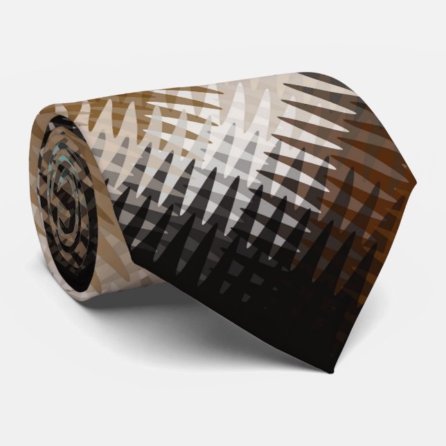 Cravate Cool multicolore Wavy Zig Zag Motif (Roulé)