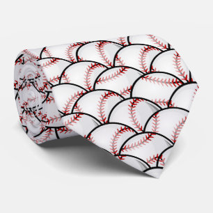 Cravate cool noir blanc Amateurs de baseball