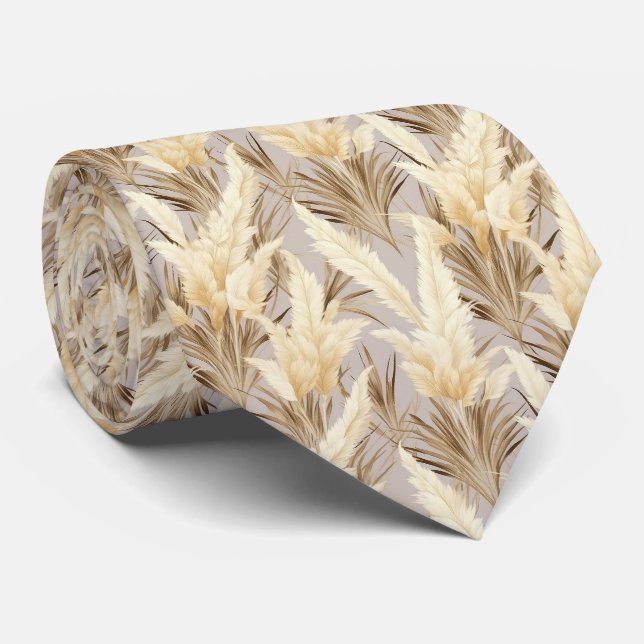 Cravate Cool Pampas motif carrelé Grass (Roulé)