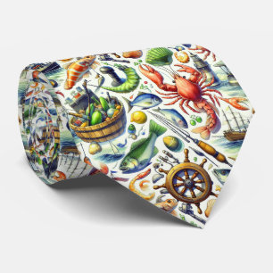 Cravate Cool pêcheur motif carrelé
