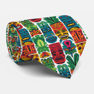 Cravate Cool plage tiki tête motif carrelée