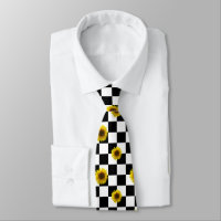 Copie noire et blanche Checkered et de tournesol