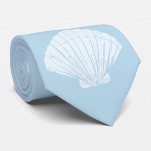 Cravate Coquillage bleu océan