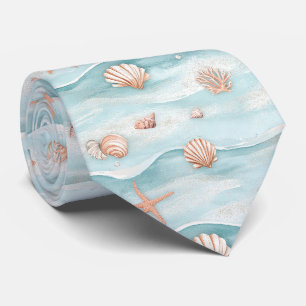 Cravate Coquillages aquatiques côtiers & Étoile de mer sci