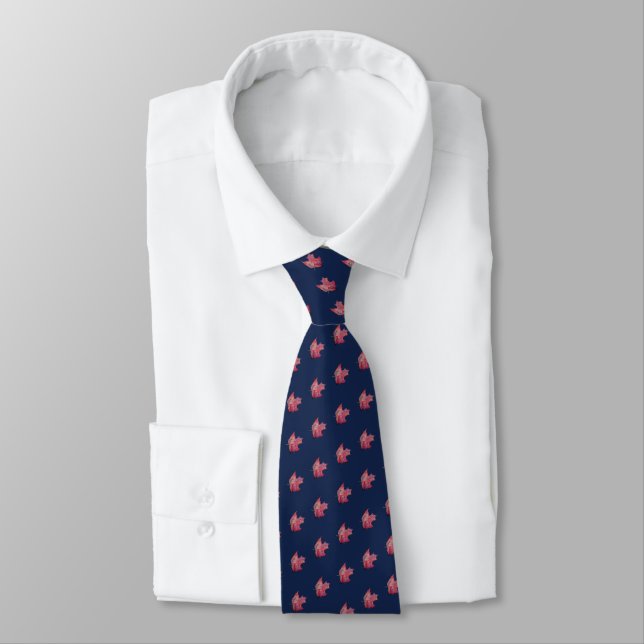 Cravate Corbata con acuarela de hoja otoñal 2 (Attaché)
