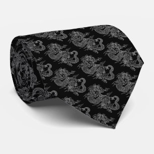 Cravate Corbata con dragón japonés