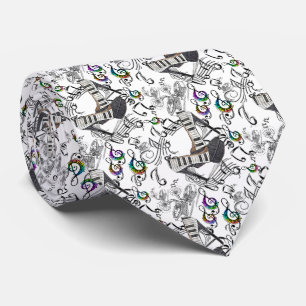 Cravate Corbata con notas musicales