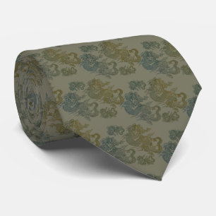Cravate Corbata elegante verde en estilo japonés