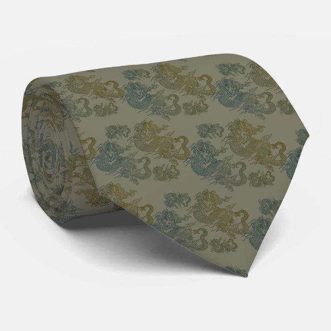 Cravate Corbata elegante verde en estilo japonés (Roulé)