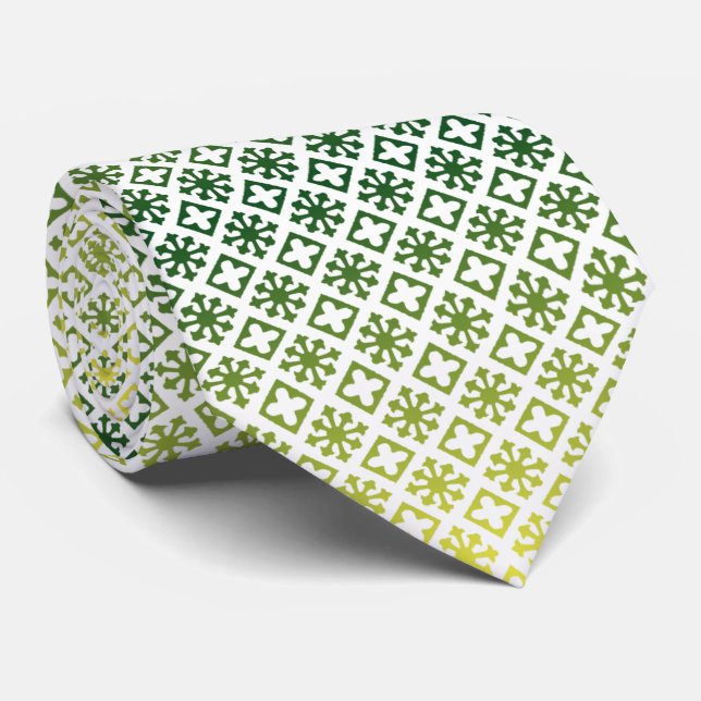 Cravate Corbata verde con amarillo (Roulé)