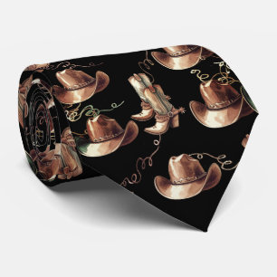 Cravate Cordes de Boots Casquettes en bronze occidental
