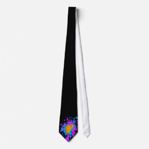 Cravate Corey Tiger 80s Retro Paint Splatter (Multicolor)