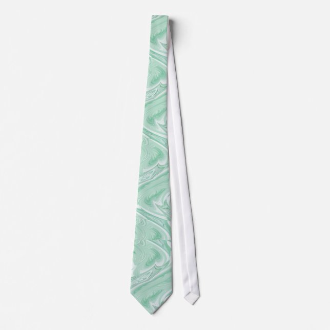 Cravate Coton Candy Vert Abstrait (Devant)
